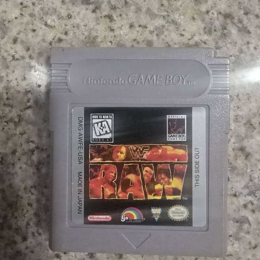 Nintendo Game Boy WWF Raw Gray Cartridge